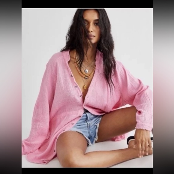 Free People Tops - Free People We The Free Summer Daydream Buttondown in Pink size Medium